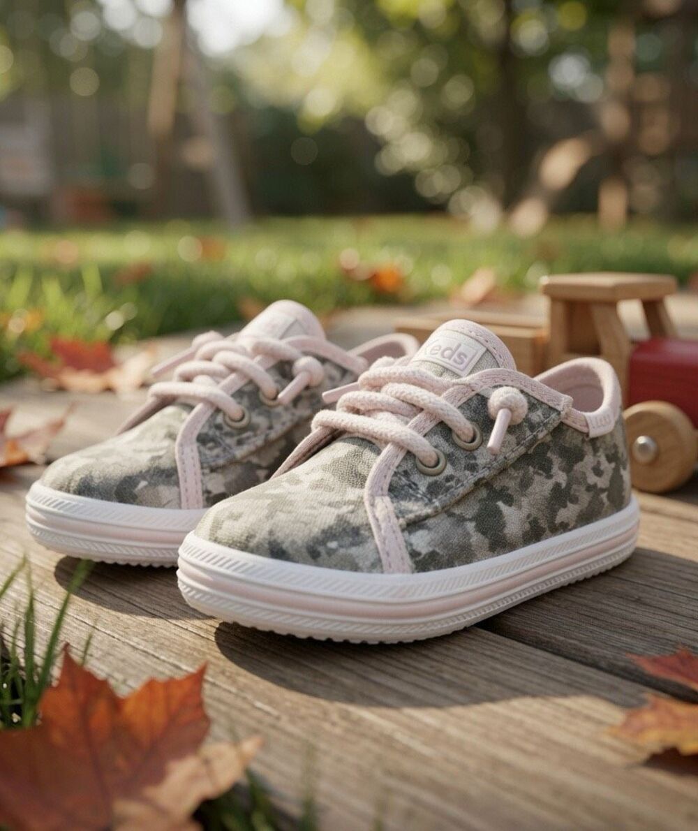Keds Kickstart Crib Camo and Pink Baby Sneakers Size 2M Kl165420